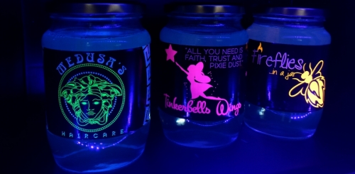Custom Digital Printed LumiLabels (Under UV Blacklight)